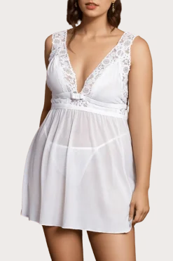 Liebeslust Negligee & Babydoll * Babydoll mit Spitze weiß