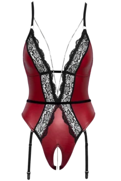 Abierta Fina Bodys * Body ouvert rot chwarz