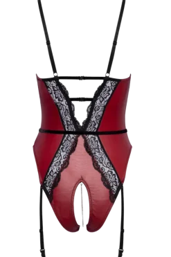 Abierta Fina Bodys * Body ouvert rot chwarz