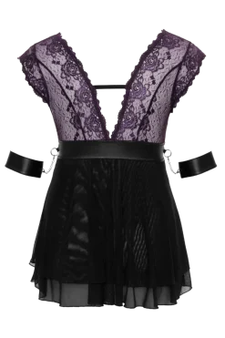 Cottelli Collection Plus Size Negligee & Babydoll * Bondage Babydoll Plus Size lila schwarz