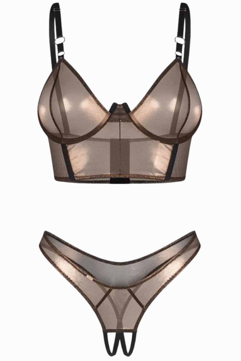 Obsessive Reizwäsche Sets * Bronze-BH Set ouvert