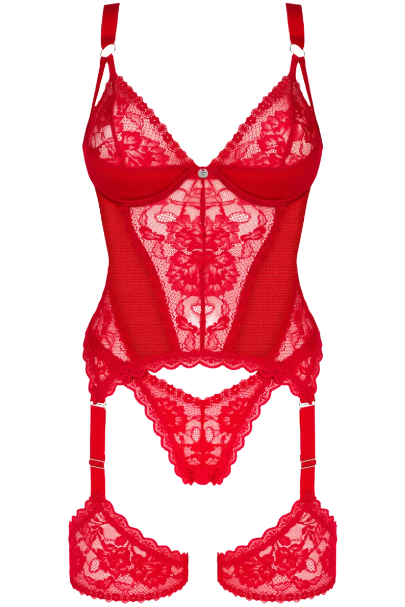Obsessive Strapscorsagen * extravagante Strapscorsage rot