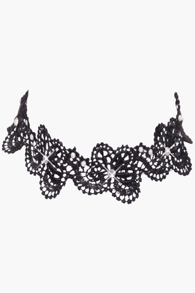 Cottelli Collection Körperschmuck * Halsband mit Perlen und Glitzersteinen
