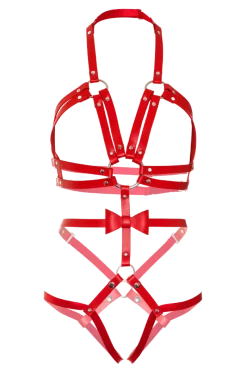 Leg Avenue Bodys|Harness * Harne-Body it Nieten in rot