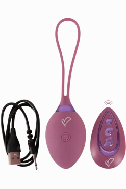 Beau Coeur Vibroeier|Liebeskugeln & Vibroeier * leise Vibro-Liebeskugel mit Fernbedienung in lila - 41g