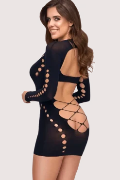 Fantasy by Cottelli Sexy Kleider|Bodystockings & Netz * Minikleid rückenfrei