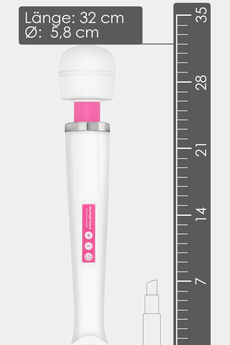 MyMagicWand Massagestab * My Magic Wand Massagestab - 32cm - Kabelgebunden - weiß pink