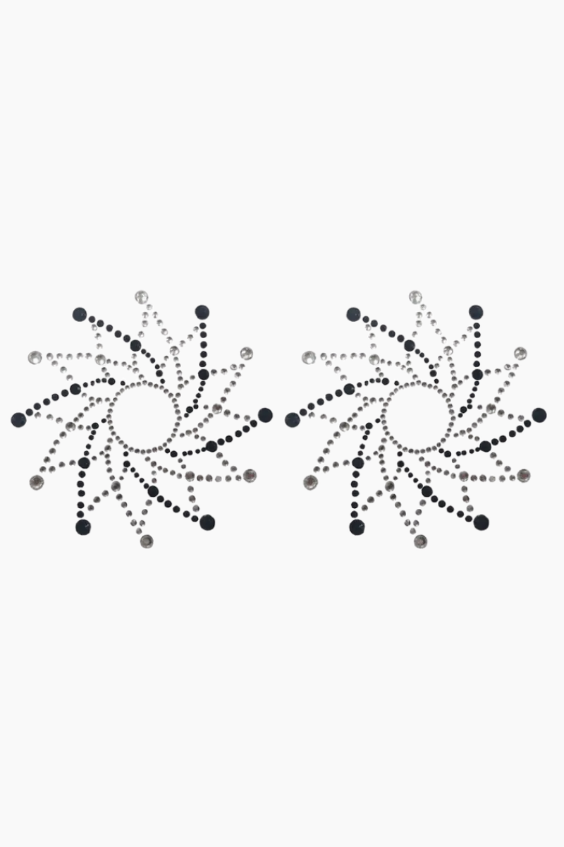 Liebeslust Nipple Pasties * Nipple Sticker schwarz silber