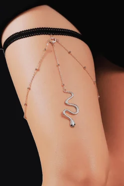 Liebeslust Körperschmuck|Harness * Oberschenkelschmuck silber - Schlange
