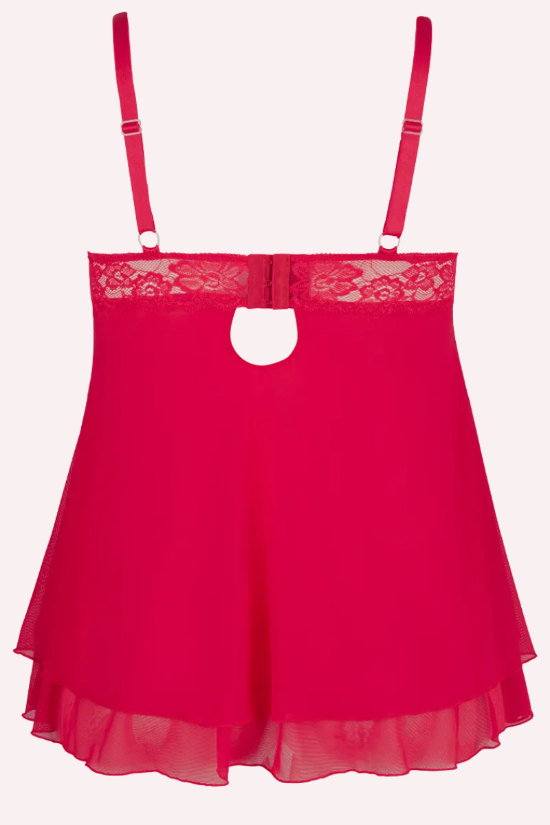 Cottelli Collection Plus Size Negligee & Babydoll * Rotes Babydoll Plus Size