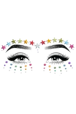 Leg Avenue Körperschmuck * Schmucksticker Gesicht Sterne bunt
