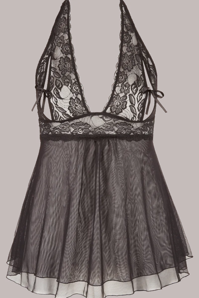 Cottelli Collection Plus Size Negligee & Babydoll * Schwarzes Babydoll Plus Size