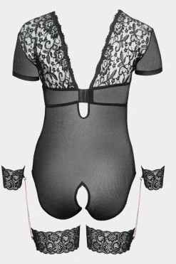 Cottelli Collection Plus Size Bodys * Spitzenbody mit Fesseln Plus Size