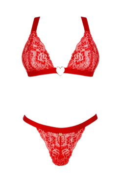 Obsessive Reizwäsche Sets * Spitzen-Dessous-Set rot