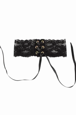 Cottelli Collection Körperschmuck * Spitzenhalsband mit Schnürung