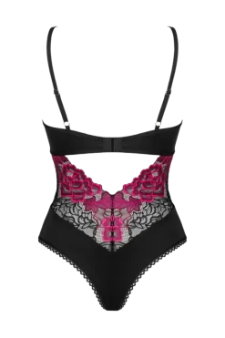 Obsessive Bodys * Spitzenstringbody schwarz pink