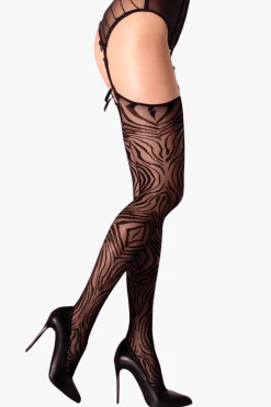 Black Secret Strümpfe & Co. * Stockings in Zebra-Print