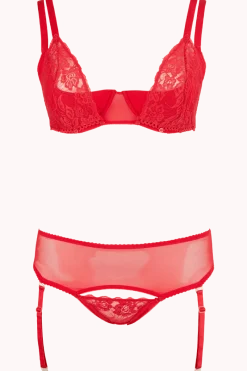 Cottelli Collection Plus Size Reizwäsche Sets * Straps-Set rot Plus Size