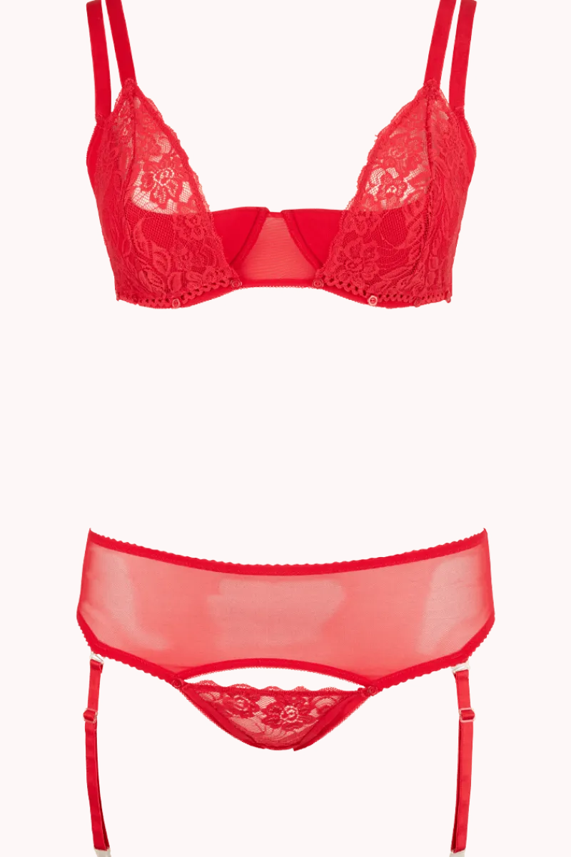 Cottelli Collection Plus Size Reizwäsche Sets * Straps-Set rot Plus Size
