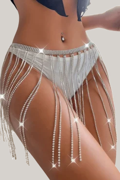 Liebeslust Körperschmuck * Strass-Rock silber