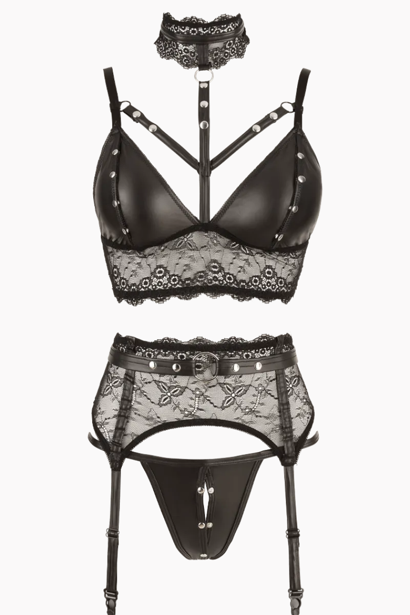 Cottelli Collection Reizwäsche Sets|Kinky * 3tg. Deou et it Wetook und Nieten