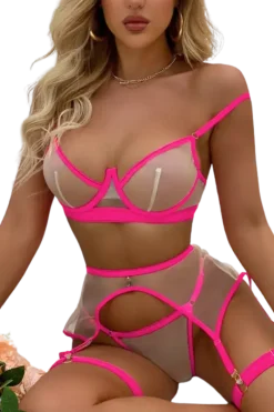 Liebeslust Reizwäsche Sets|Neon Dessous * 4tg. Deou et neonpink