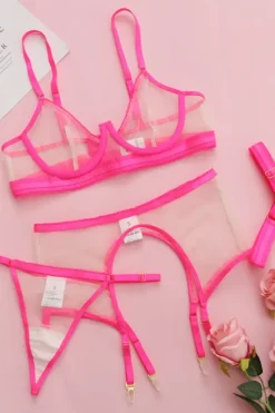 Liebeslust Reizwäsche Sets|Neon Dessous * 4tg. Deou et neonpink