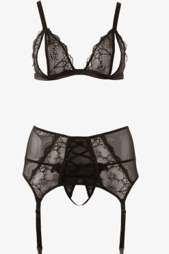 Cottelli Collection Plus Size Reizwäsche Sets * 3tlg. Dessous Set Ouvert Plus Size