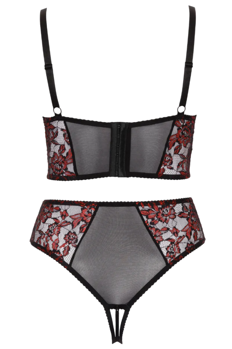 Cottelli Collection Plus Size Reizwäsche Sets * 2tlg. Dessous Set Plus Size rot schwarz
