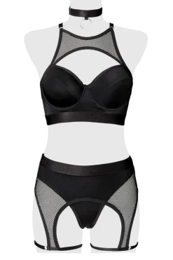 Grey Velvet Reizwäsche Sets * 5tg. Deou et chwarz
