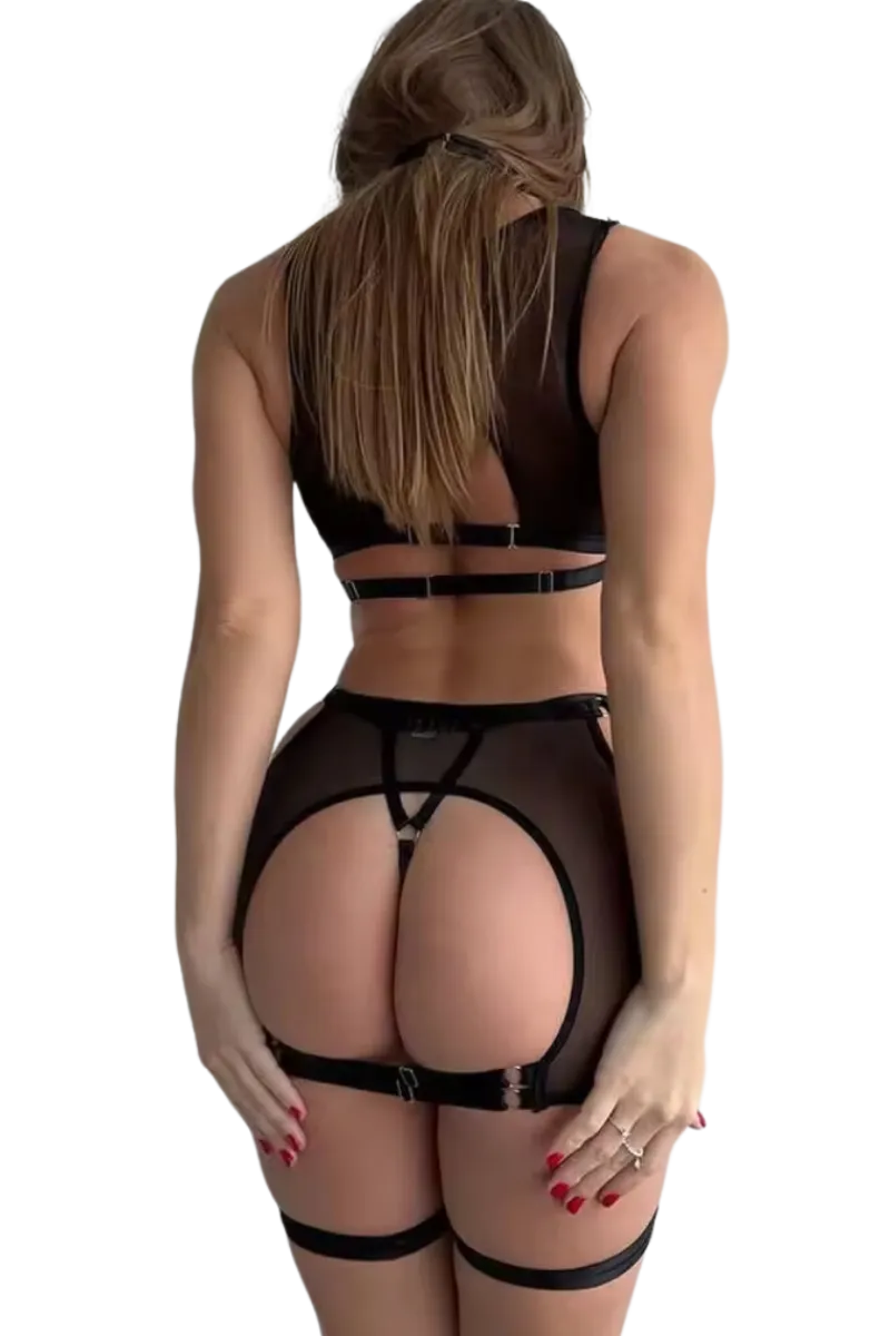 Liebeslust Reizwäsche Sets * 5tg. Deou et chwarz tranparent