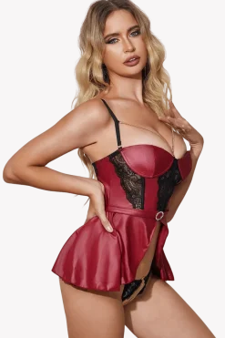 Liebeslust Reizwäsche Sets * 2tlg. Lingerie Set schwarz/rot