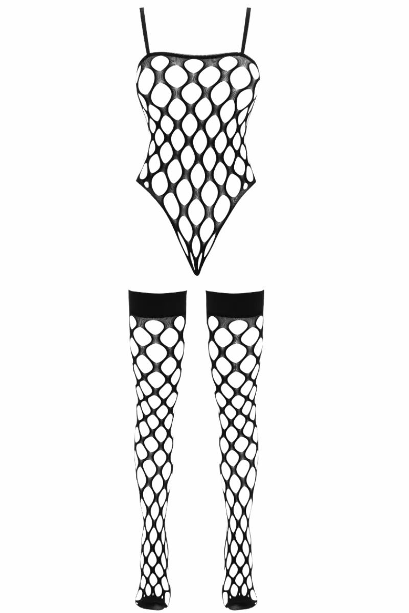Fantasy by Cottelli Reizwäsche Sets|Bodys * 2tlg. Netz-Set black