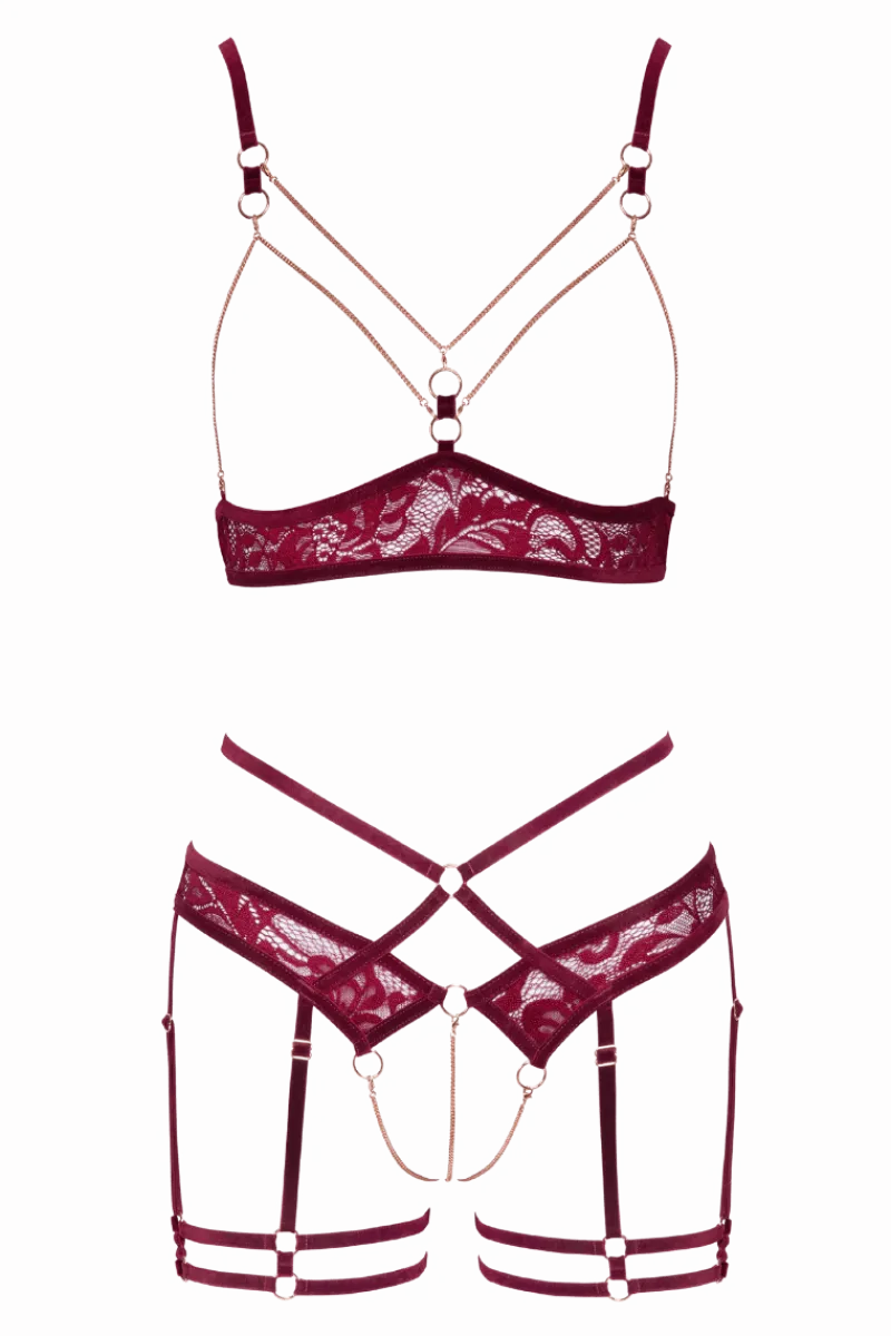 Abierta Fina Reizwäsche Sets * 2tg. Ouvert-et rot