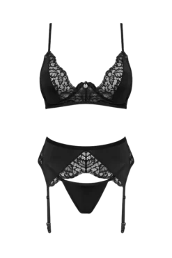 Obsessive Reizwäsche Sets * 3tlg. Reizwäsche Set mit Spitze schwarz