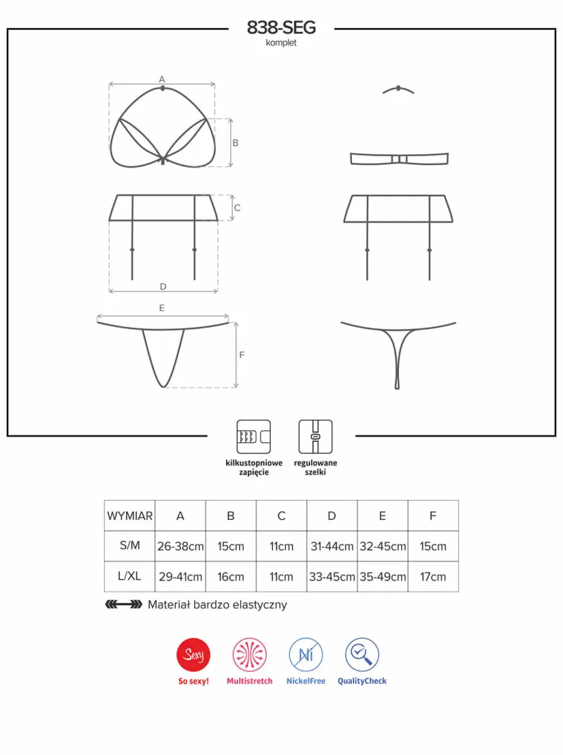 Obsessive Reizwäsche Sets * 3tlg. rotes Dessous Set