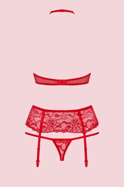 Obsessive Reizwäsche Sets * 3tlg. rotes Dessous Set