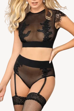 Liebeslust Reizwäsche Sets * 2tlg. Straps-Set schwarz transparent