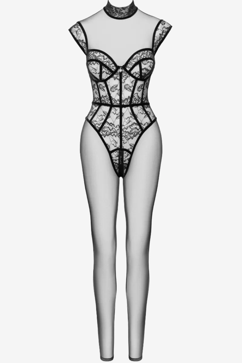 Cottelli Collection Sexy Kleider|Bodystockings & Netz * Tranparenter Overa chwarz
