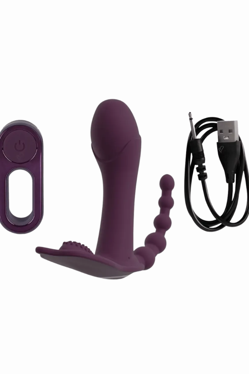 Beau Coeur Analtoys|Vibratoren * Triple-Panty-Vibrator Ø 3,2 cm | 11,7 cm
