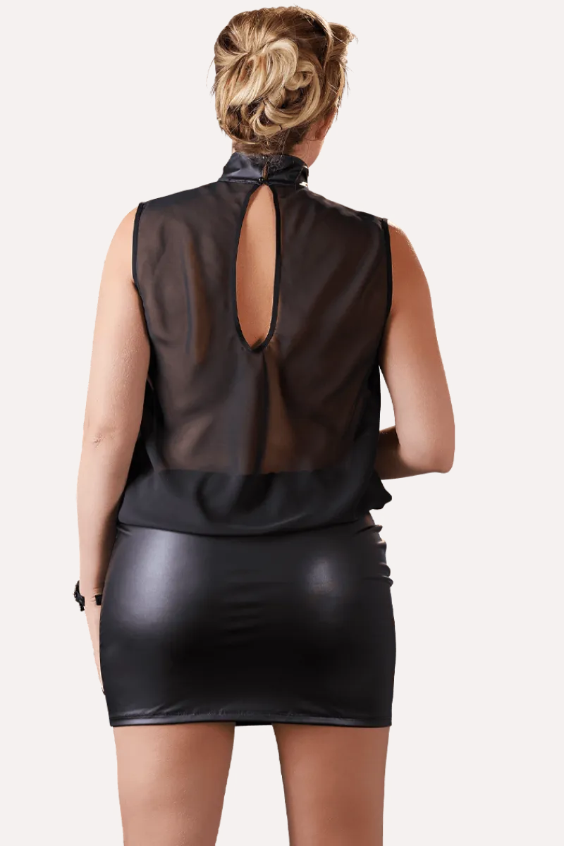 Cottelli Collection Plus Size Wetlook Outfits|Sexy Kleider * Wetlook-Chiffon-Kleid Plus Size