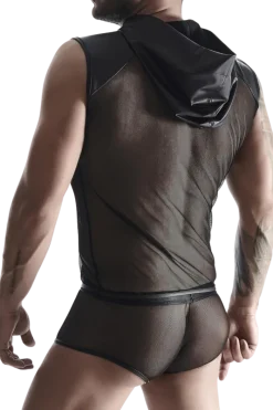 Regnes Fetish Planet Männer Outfits * Wetook Netz Kapuzenhirt
